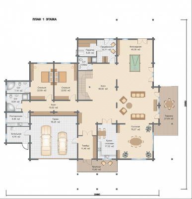 Базовые планировки Дом из клееного бруса Тренто 1