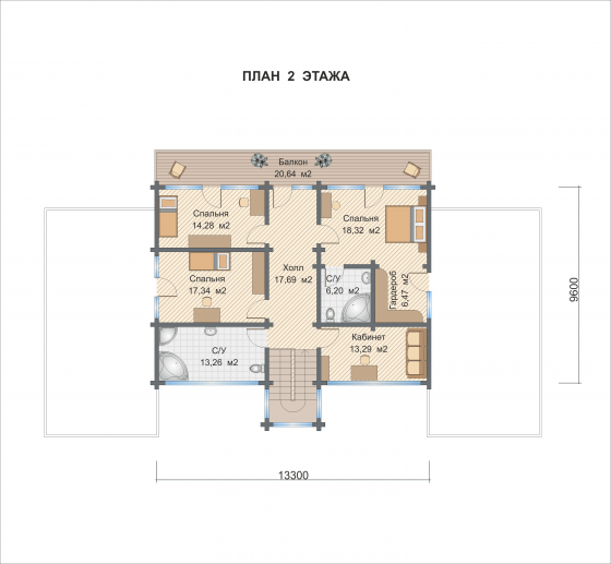 Базовые планировки Дом из клееного бруса Сальвадор 2