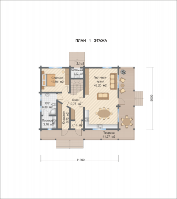 Базовые планировки Дом из клееного бруса Зальцбург 1