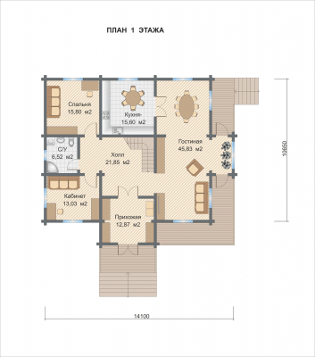 Базовые планировки Дом из клееного бруса Волоколамский район 1
