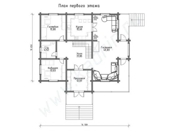Базовые планировки Дом из клееного бруса Линкольн 1