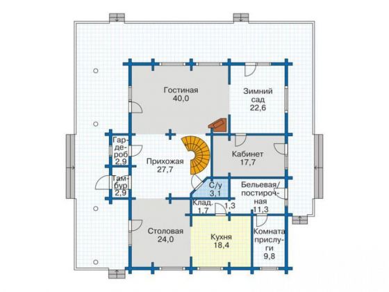 Базовые планировки Дом из клееного бруса Такома 1