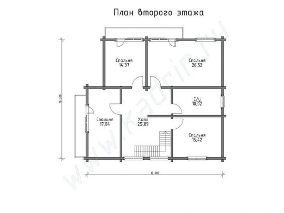 Базовые планировки Дом из клееного бруса Рокфорд 2