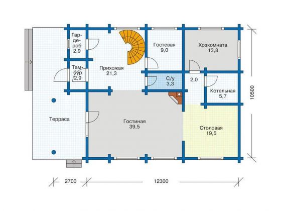 Базовые планировки Дом из клееного бруса Конкорд 1
