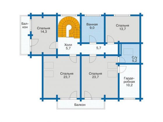 Базовые планировки Дом из клееного бруса Конкорд 2