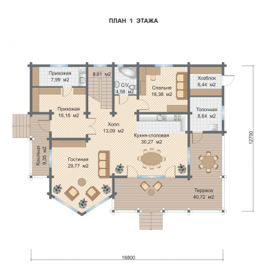 Базовые планировки Дом из клееного бруса Серпуховский район 1