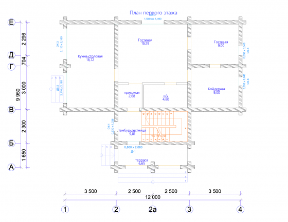 Базовые планировки Дом из клееного бруса Гальштатт 1