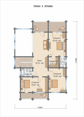 Базовые планировки Дом из клееного бруса Франкфурт 2